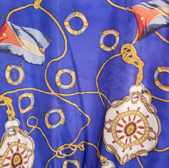 FUDA international vintage silk nautical print jacket women's size M medium - Picture 3 of 4